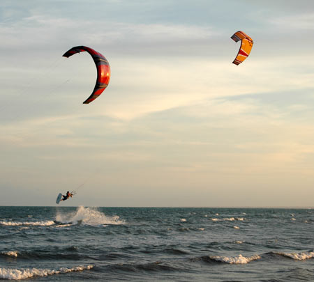 salto con kite